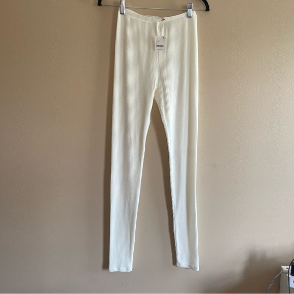 Free People Intimately ivory ribbed leggings Size Small - Picture 2 of 6